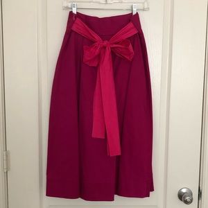 Pink Midi Skirt with Bow